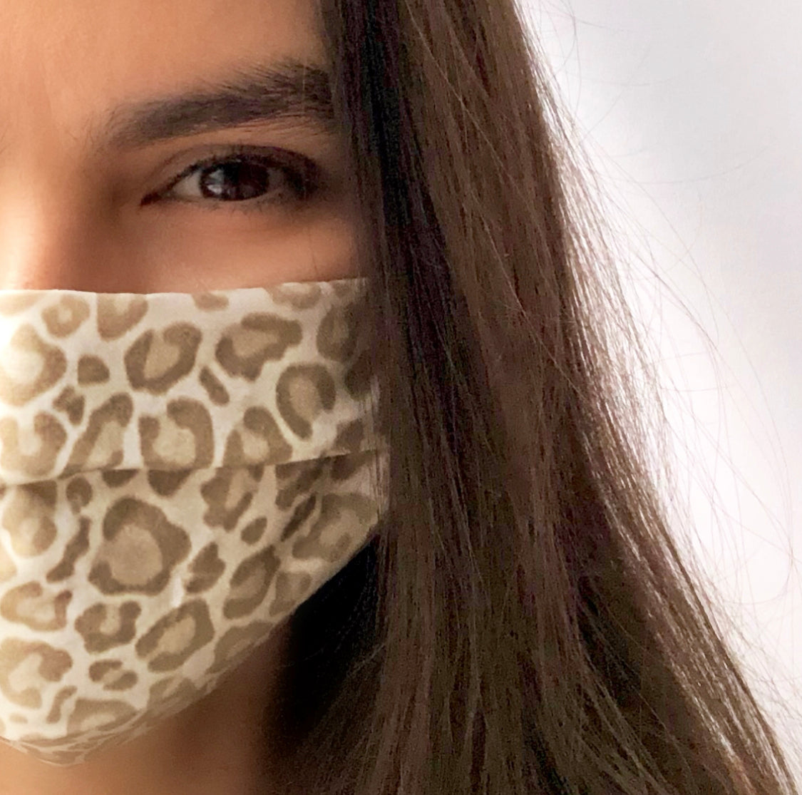 Snow Leopard Pleated Face Mask